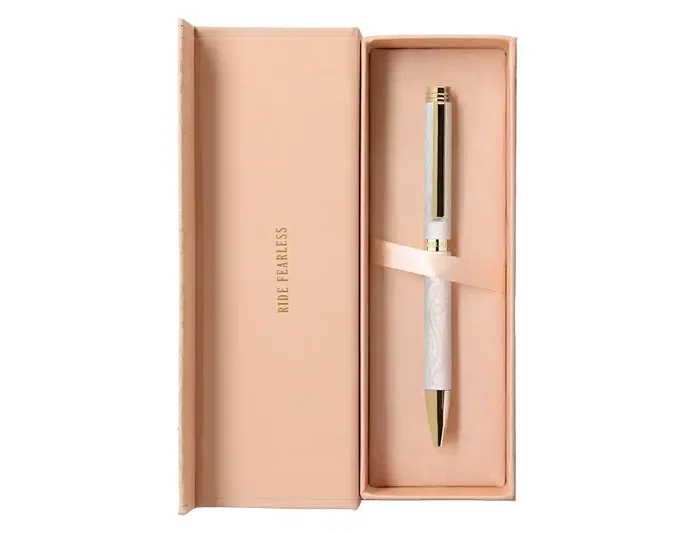 Belius Wild West Bolígrafo Aluminio Crema Dorado Tinta Azul Caja Diseño