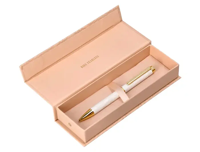 Belius Wild West Bolígrafo Aluminio Crema Dorado Tinta Azul Caja Diseño