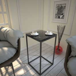 Hanah Home Mesa Auxiliar Pure - Royal Blanca y Negra 35x62x35 cm