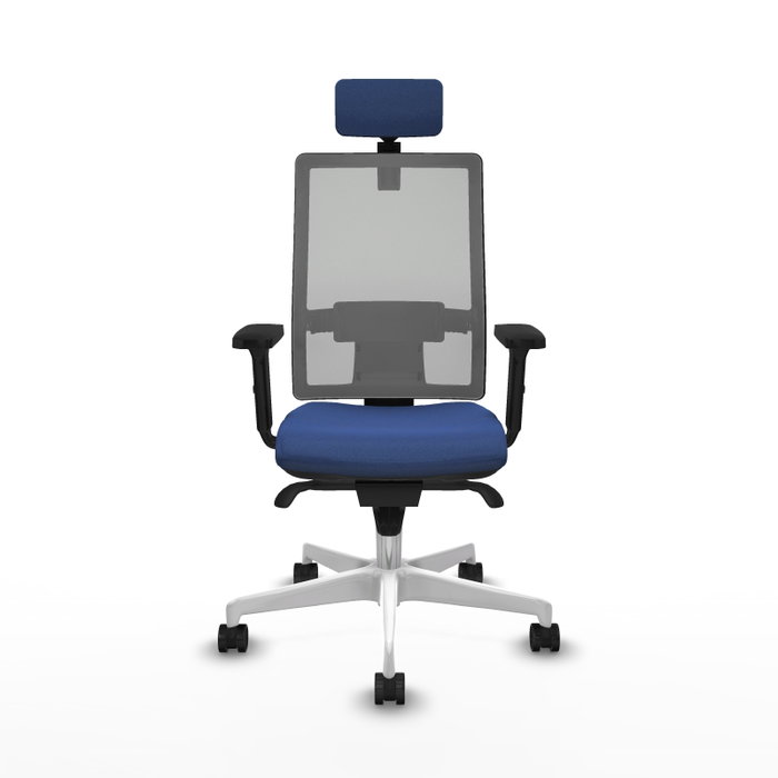 PIQUERAS Y CRESPO Silla de oficina Horna con mecanismo Sincro, Azul marino y Gris