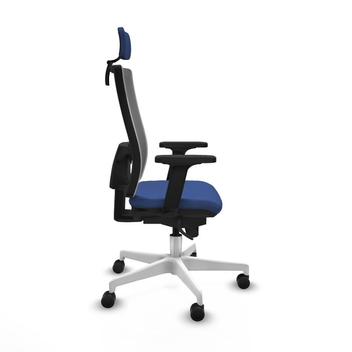 PIQUERAS Y CRESPO Silla de oficina Horna con mecanismo Sincro, Azul marino y Gris