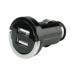 VALUE Cargador USB para coche con conector KFZ, 2 puertos, 10W
