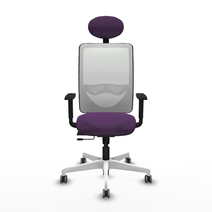 PIQUERAS Y CRESPO Silla de oficina Zulema con mecanismo Sincro/Traslack, Morado y Blanco