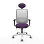 PIQUERAS Y CRESPO Silla de oficina Zulema con mecanismo Sincro/Traslack, Morado y Blanco