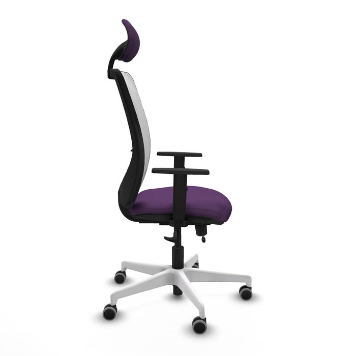 PIQUERAS Y CRESPO Silla de oficina Zulema con mecanismo Sincro/Traslack, Morado y Blanco