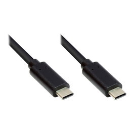 GoodConnections GC-M0111 Cable USB-C a USB-C 0.2 m USB 3.2 Gen 1 (5 Gbit/s, 3 A) Negro - Para Datos y Carga Rápida