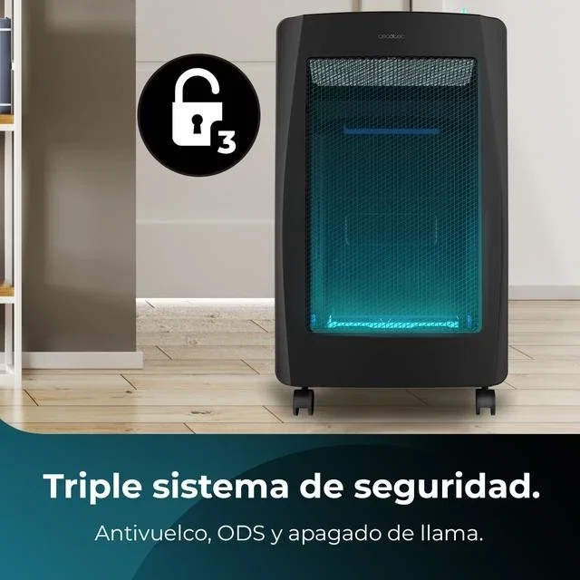CECOTEC ReadyWarm 4200 BlueFlame Foldable Estufa de gas Negro