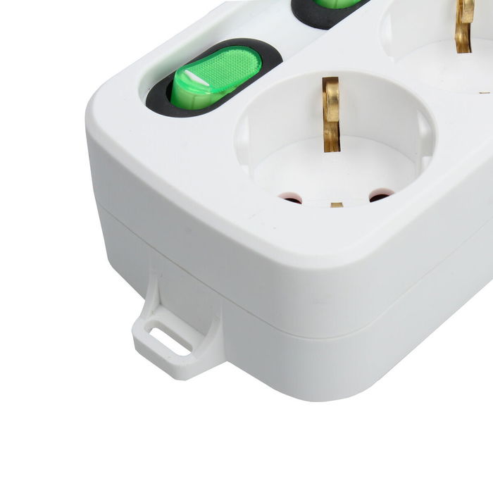 Regleta Enchufes 4 Tomas sin Interruptor TM Electron TMUAD554 Blanco 3680 W (1,5 m)