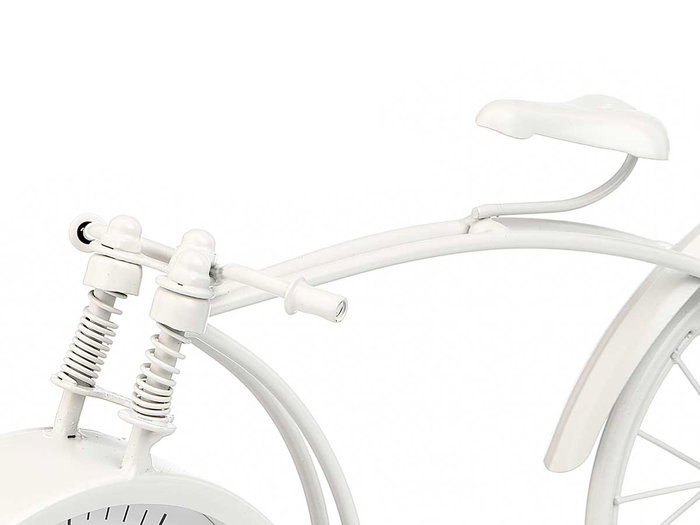 Giftdecor Reloj de Forja con Diseño de Bicicleta Blanco 20 cm Metal (Set de 4)