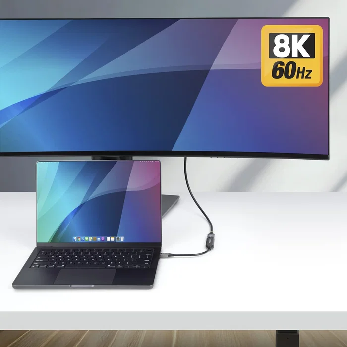 StarTech Adaptador USB-C a HDMI 112B-USBC-HDMI21, 8K 60Hz/4K 144Hz, HDMI 2.1, HDR10+, HDCP 2.3, Audio 7.1, Cable 20 cm, Compatible con Apple M1/M2/M3/M4, Plug & Play