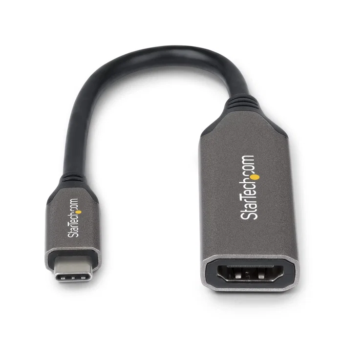 StarTech Adaptador USB-C a HDMI 112B-USBC-HDMI21, 8K 60Hz/4K 144Hz, HDMI 2.1, HDR10+, HDCP 2.3, Audio 7.1, Cable 20 cm, Compatible con Apple M1/M2/M3/M4, Plug & Play