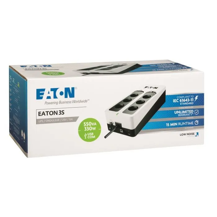 Eaton Inversor 3S 550 FR 550VA 330W UPS Fuera de Línea Enchufes FR Eaton Inversor 3S 550 FR 550VA 330W UPS Fuera de Línea Enchufes FR