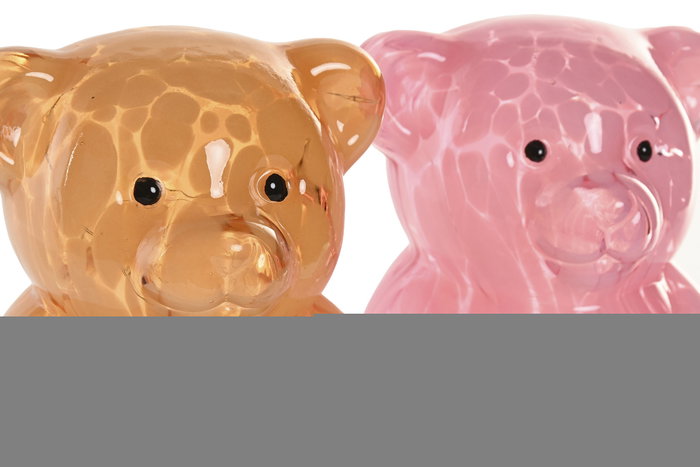 DKD Home Decor Decoración Luminosa de Cristal Oso Surtido de 2