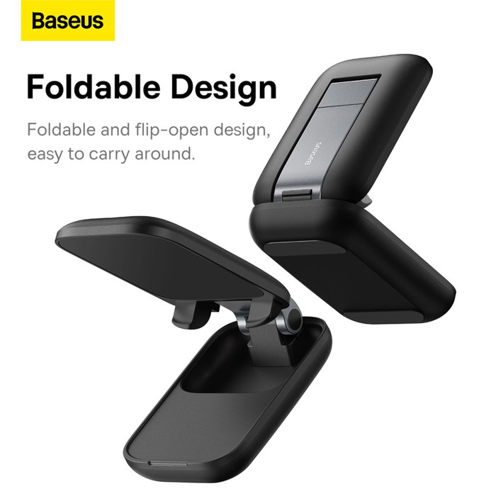 Baseus Seashell Soporte para teléfono plegable, negro Baseus Seashell Soporte para teléfono plegable, negro
