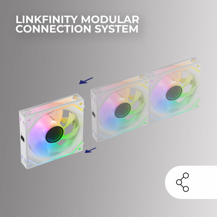 Mars Gaming Ventilador MF-Linkfinity 12cm ARGB Blanco Mars Gaming Ventilador MF-Linkfinity 12cm ARGB Blanco