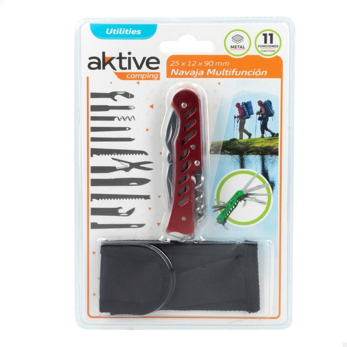 Navaja multiusos Aktive Verde Camping 2,5 x 9 x 1,2 cm (24 Unidades)