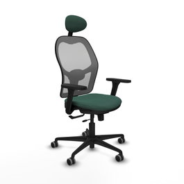 PIQUERAS Y CRESPO Silla de oficina Jorquera con mecanismo Sincro/Traslack, Verde botella y Gris