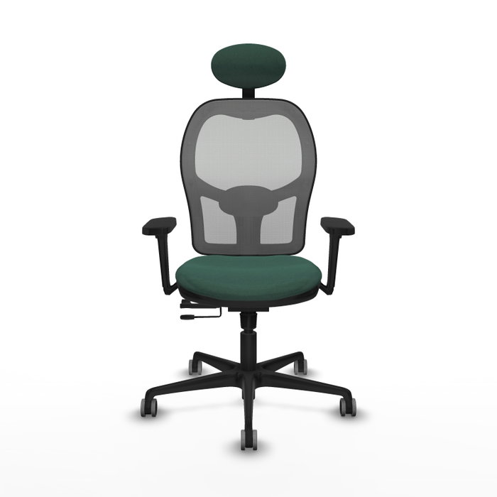 PIQUERAS Y CRESPO Silla de oficina Jorquera con mecanismo Sincro/Traslack, Verde botella y Gris