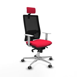 PIQUERAS Y CRESPO Silla de oficina Horna con Mecanismo Sincro, Rojo y Negro