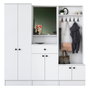 Hanah Home M3 - 1559 Recibidor Escandinavo Blanco con Cajón, Estantes y Espejo