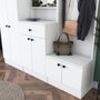 Hanah Home M3 - 1559 Recibidor Escandinavo Blanco con Cajón, Estantes y Espejo