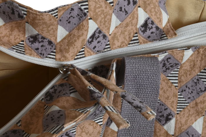 DKD Home Decor Bolso Mediterraneo Marron Coral Algodon Poliester 14 x 35 x 55 cm (3 Unidades)