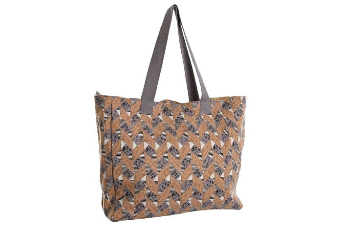 DKD Home Decor Bolso Mediterraneo Marron Coral Algodon Poliester 14 x 35 x 55 cm (3 Unidades)