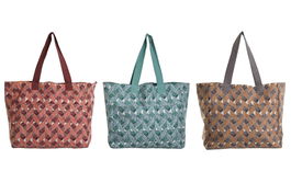 DKD Home Decor Bolso Mediterraneo Marron Coral Algodon Poliester 14 x 35 x 55 cm (3 Unidades)