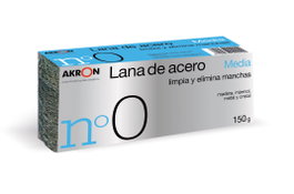AKRON Lana de acero media Nº 0 en rollo de 150 g.