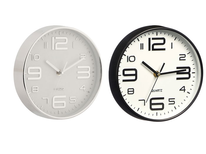 Reloj Redondo Giftdecor 20 cm con Números Grandes Surtidos (Set de 12)