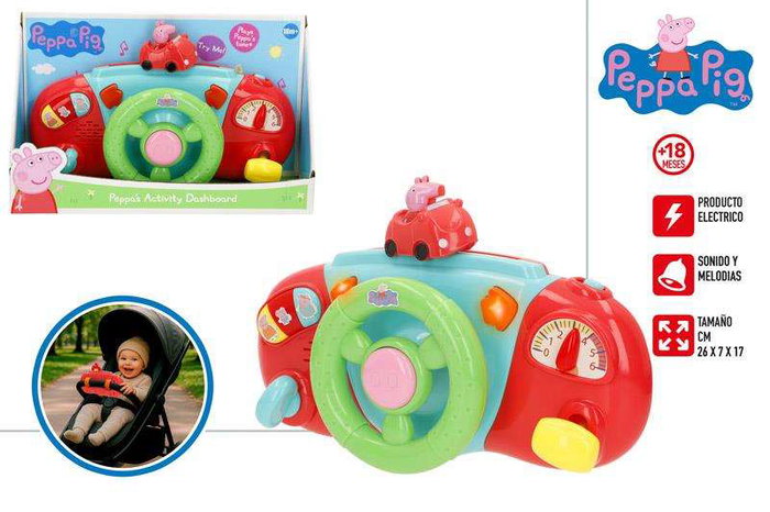 Color Baby Volante Actividades Peppa Pig con Sonidos y Luces 26x7x17 cm