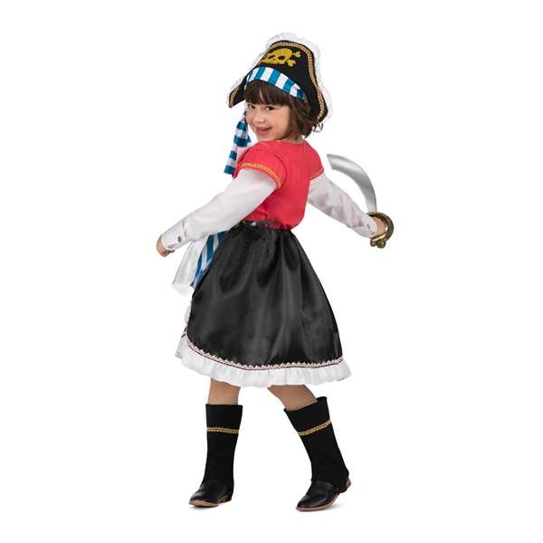 My Other Me Disfraz Pirata Gorro, Vestido con Corpiño, Chaleco, Cinturón y Cubrebotas Talla 3-4 Años