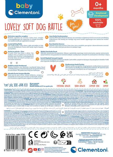 Clementoni Sonajero Peluche Dulce Perrito 18x25x6 cm