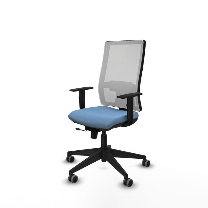 PIQUERAS Y CRESPO Silla de oficina Horna con mecanismo Sincro/Traslack Azul cielo y Blanco