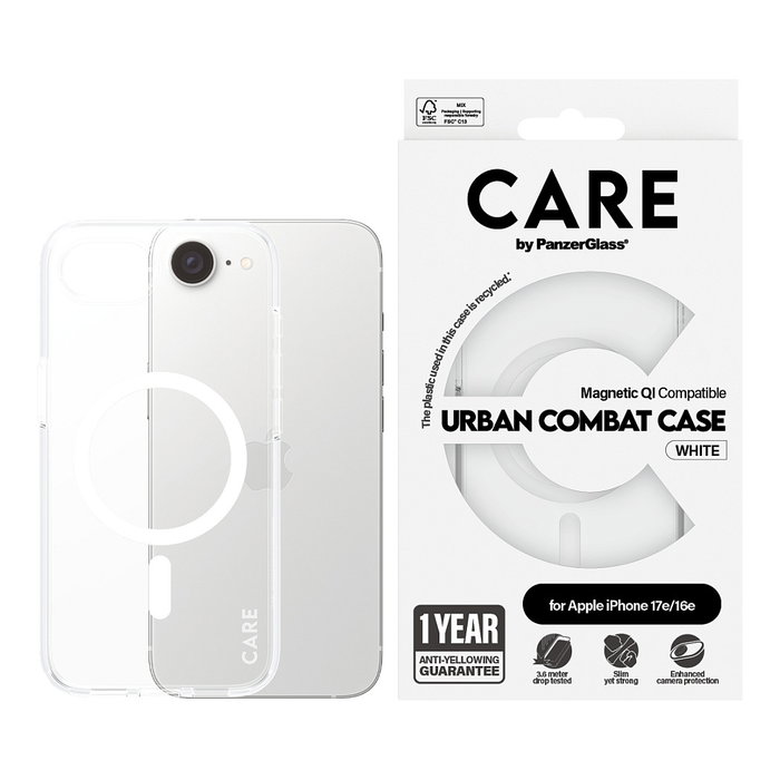 PanzerGlass CARE Case Flagship Urban Combat MagSafe Transparente para iPhone 16e y 17e PanzerGlass CARE Case Flagship Urban Combat MagSafe Transparente para iPhone 16e y 17e