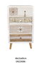 DKD Home Decor Cajonera Boho Blanco Natural Abeto Algodón 4 Cajones 48x35x89 cm