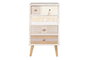 DKD Home Decor Cajonera Boho Blanco Natural Abeto Algodón 4 Cajones 48x35x89 cm