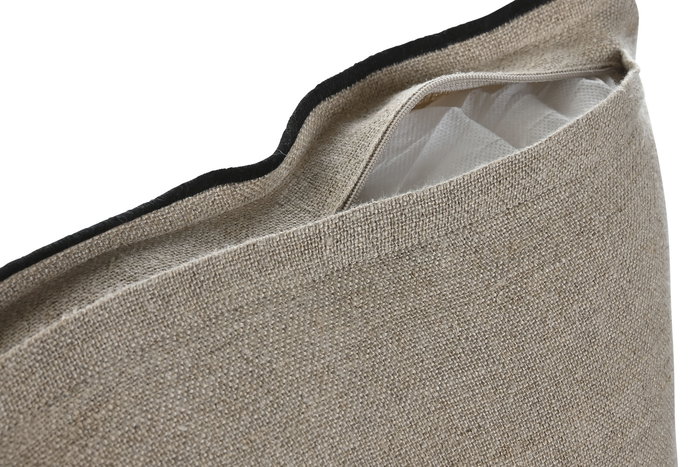 DKD Home Decor Cojin Tradicional India lino 1c25 Natural Lino 8 x 40 x 60 cm (2 Unidades)