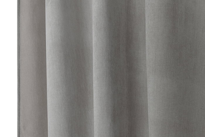 DKD Home Decor Cortina de Poliéster Gris Claro con 8 Anillas 140x260 cm