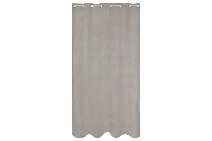 DKD Home Decor Cortina de Poliéster Gris Claro con 8 Anillas 140x260 cm