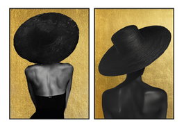 DKD Home Decor Cuadro Lienzo Chica Sombrero 102,5x4,5x142,5