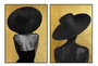 DKD Home Decor Cuadro Lienzo Chica Sombrero 102,5x4,5x142,5