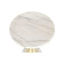 DKD Home Decor Mesita Auxiliar de Mármol y Metal Blanco y Dorado