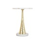 DKD Home Decor Mesita Auxiliar de Mármol y Metal Blanco y Dorado