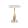 DKD Home Decor Mesita Auxiliar de Mármol y Metal Blanco y Dorado