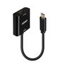 LINDY Adaptador gráfico USB Tipo C a DisplayPort 4K 144Hz Negro