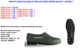DUNLOP ZAPATO (ZUECO) JARDIN WELLIE Nº42 GREEN/BLACK B350611