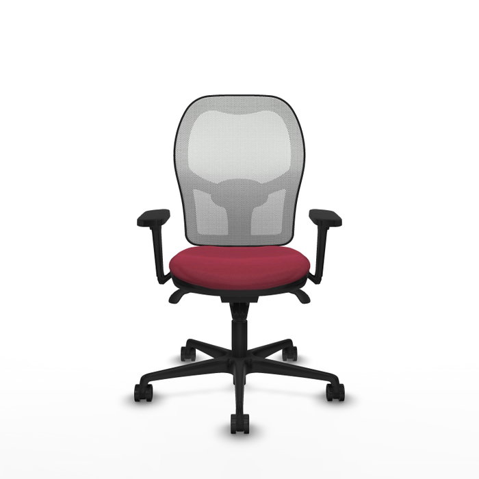 PIQUERAS Y CRESPO Silla de oficina Jorquera con mecanismo Sincro, Tela Granate y Malla Blanca PIQUERAS Y CRESPO Silla de oficina Jorquera con mecanismo Sincro, Tela Granate y Malla Blanca