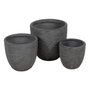 Ixia Set de 3 Maceteros Grises de Fibra de Magnesio 37x37x35 cm