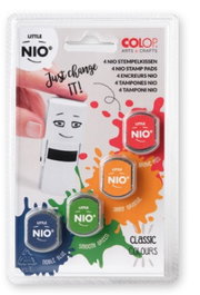 Colop NIL099 Blister 4 Recambios Almohadillas Little, 4 Colores Sólidos Surtidos